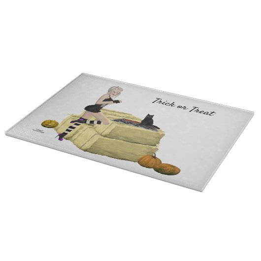 blond heks pin up meisje snijplank (Hoek)