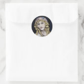 blond hoofd Victoriaans meisje Ronde Sticker (Tas)