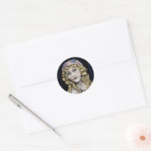 blond hoofd Victoriaans meisje Ronde Sticker (Envelop)