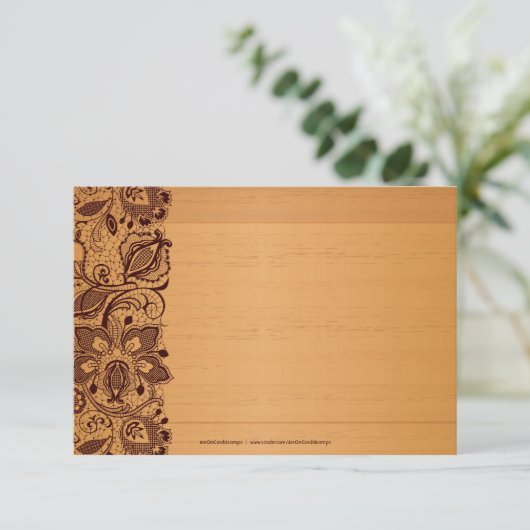 Blond hout en bruine lepel - Hartelijk dank Bedankkaart (Staand voorkant)