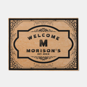 Blond hout, zwart  Lijst Deurmat