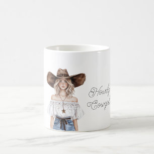 Blond Howdy Cowgirl Hoed Ster Hanger Koffiemok