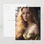 Blond in een gouden jurk Briefkaart (Voorkant / Achterkant)