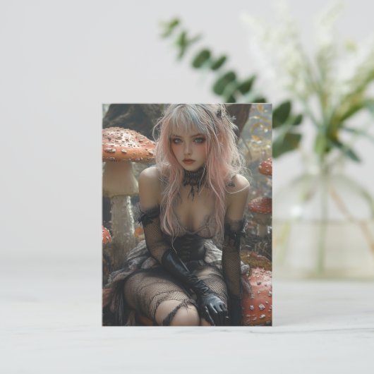 Blond in het Mushroom Forest Briefkaart (Staand voorkant)