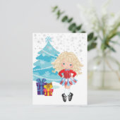 Blond Irish Dancer Winter Kerstfeestdag Briefkaart (Staand voorkant)