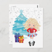 Blond Irish Dancer Winter Kerstfeestdag Briefkaart (Voorkant / Achterkant)