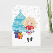 Blond Irish Dancer Winter Kerstfeestdag Kaart (Achterkant)