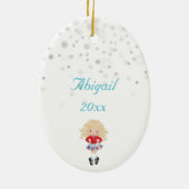 Blond Irish Dancer Winter Kerstfeestdag Keramisch Ornament (Achterkant)