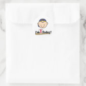 Blond Jongen Honkbal 1e Verjaardag Tshirts Ronde Sticker (Tas)