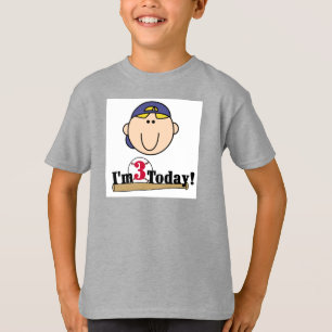 Blond Jongen Honkbal 3e Verjaardag T-shirt