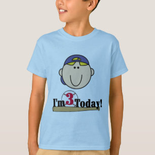 Blond Jongen Honkbal 3e Verjaardag T-shirt