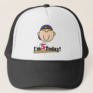 Blond Jongen Honkbal 5e Verjaardag Trucker Pet