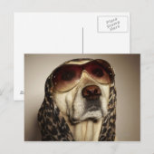 Blond Labrador Retriever met zonnebril Briefkaart (Voorkant / Achterkant)