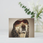 Blond Labrador Retriever met zonnebril Briefkaart (Staand voorkant)