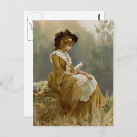  Blond Lady Leading Briefkaart (Voorkant / Achterkant)