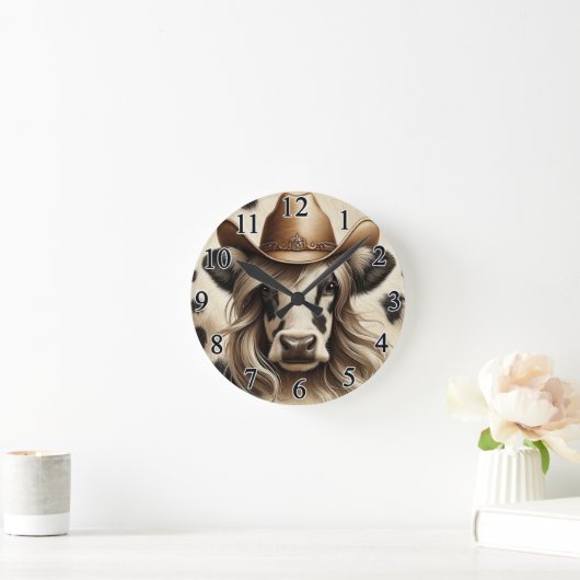 blond land Koe meisje grappig Ronde Klok (Huis)