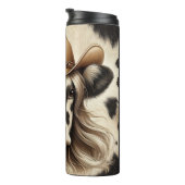 blond land Koe meisje grappig Thermosbeker (Geroteerd rechts)