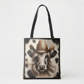 blond land Koe meisje grappig Tote Bag (Voorkant)