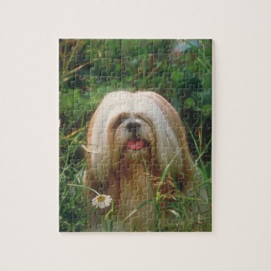 Blond Lhasa Apso Dog Puzzle Legpuzzel (Verticaal)