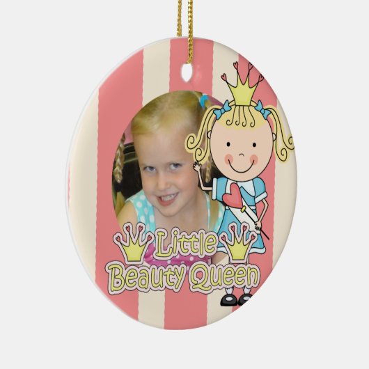 Blond Little Beauty Queen Keepslag Ornament (Rechts)