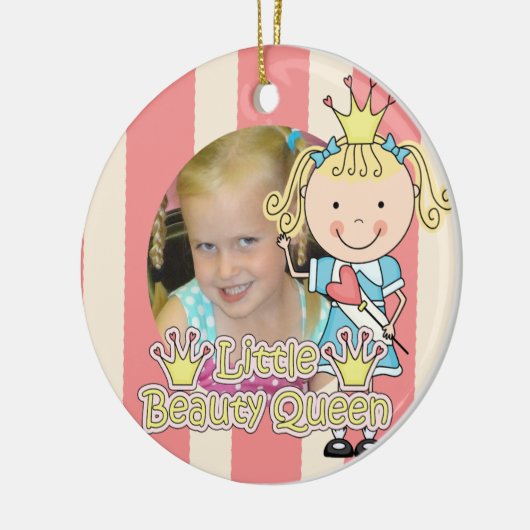 Blond Little Beauty Queen Keepslag Ornament (Links)