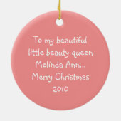 Blond Little Beauty Queen Keepslag Ornament (Achterkant)