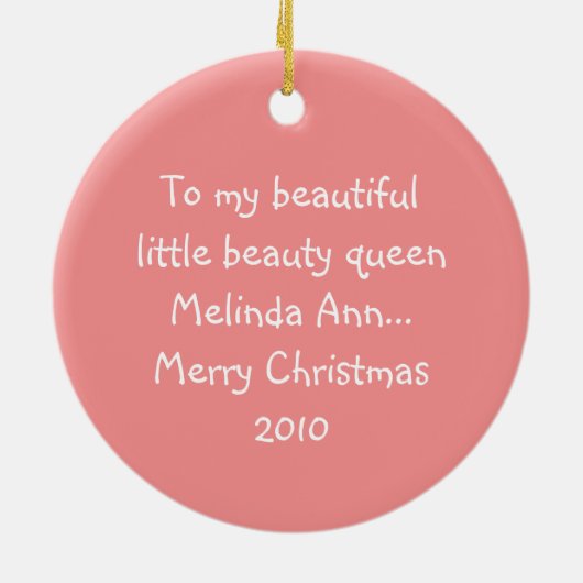 Blond Little Beauty Queen Keepslag Ornament (Achterkant)