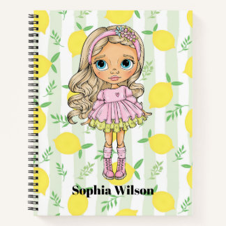 Blond Little Girl with Lemons Notebook Notitieboek