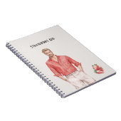 Blond Mannelijk Aardbei Rood Top Notitieboek (Rechterzijde)