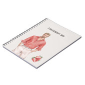 Blond Mannelijk Aardbei Rood Top Notitieboek (Linkerzijde)