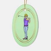 Blond Mannelijk Golfer Gepersonaliseerd Ornament (Links)