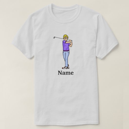 Blond Mannelijk Golfer Par-T-shirt Dude T-shirt (Design voorkant)