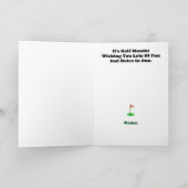Blond Mannelijk Golfer Wenskaart Kaart (Binnen)