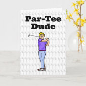 Blond Mannelijk Golfer Wenskaart Kaart (Gele Bloem)