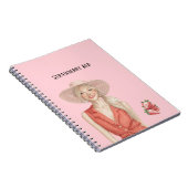 Blond meisje aardbei rood notitieboek (Rechterzijde)