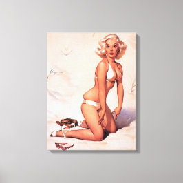 Blond meisje canvas afdruk