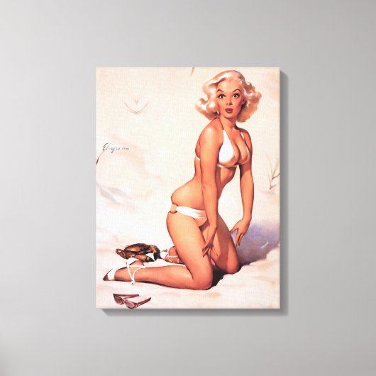 Blond meisje canvas afdruk (Voorkant)