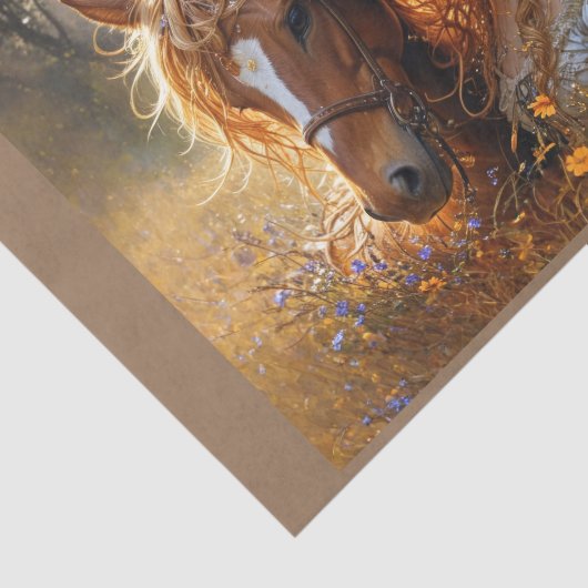 Blond meisje en haar geliefde paard - tissuepapier (Detail)