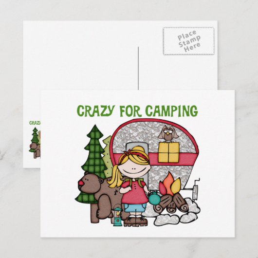 Blond meisje gek voor campagne briefkaart (Voorkant / Achterkant)