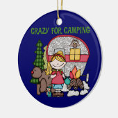 Blond meisje gek voor campagne keramisch ornament (Links)