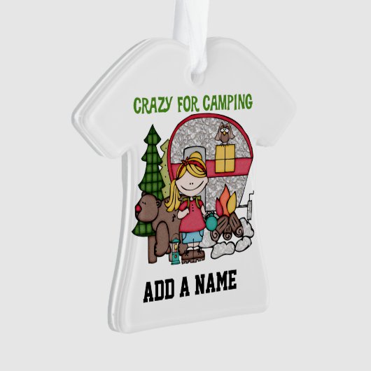 Blond meisje gek voor campagne ornament (voorkant)