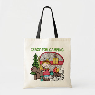 Blond meisje gek voor campagne tote bag