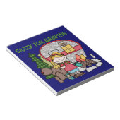 Blond Meisje Gek voor het Kamperen Notitieblok (Schuin)