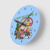 Blond Meisje Gek voor het Kamperen Ronde Klok (Hoek)