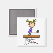 Blond Meisje Gymnast op Beam Tshirts en Geschenken Magneet (Voorkant / Achterkant)
