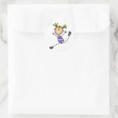 Blond Meisje Gymnast Tshirts en Geschenken Ronde Sticker (Tas)