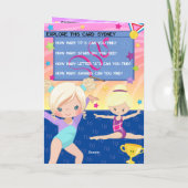 Blond Meisje Gymnastiek Je bent een-doolhof-Verjaa Kaart (Achterkant)