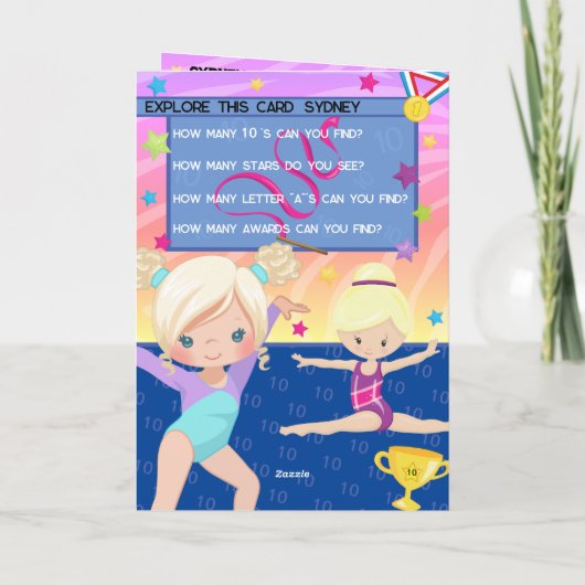 Blond Meisje Gymnastiek Je bent een-doolhof-Verjaa Kaart (Achterkant)