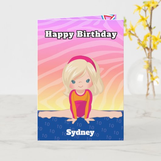 Blond Meisje Gymnastiek Je bent een-doolhof-Verjaa Kaart (Gele Bloem)