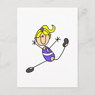 Blond meisje gymnastiek T-shirts en cadeaus Briefkaart